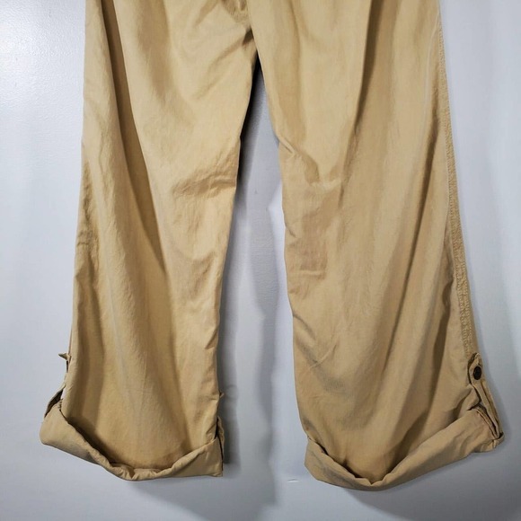 J. Crew City Fit Tie Waist Rolled Cuff Wide Leg Pants Khaki Size 2 - Picture 7 of 11